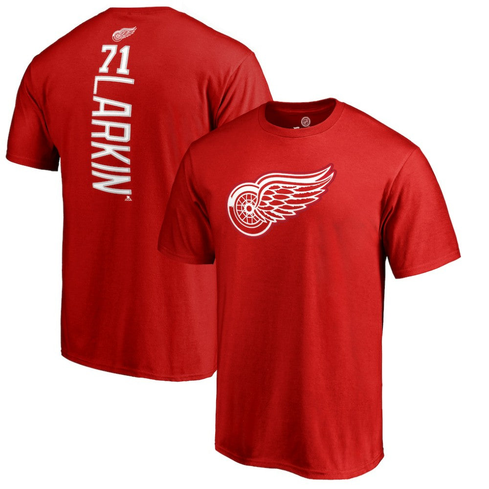 Dylan Larkin Detroit Red Wings Team Logo Backer Name & Number T-Shirt - Red | US 2975439