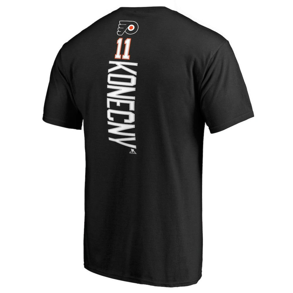 Travis Konecny Philadelphia Flyers Team Logo Backer Name & Number T-Shirt - Black | US 2975456