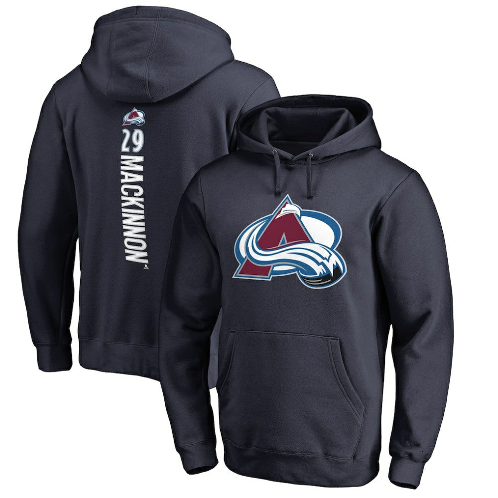 Nathan MacKinnon Colorado Avalanche Backer Name & Number Pullover Hoodie - Navy | US 2975524