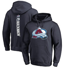 Nathan MacKinnon Colorado Avalanche Backer Name & Number Pullover Hoodie - Navy | US 2975524