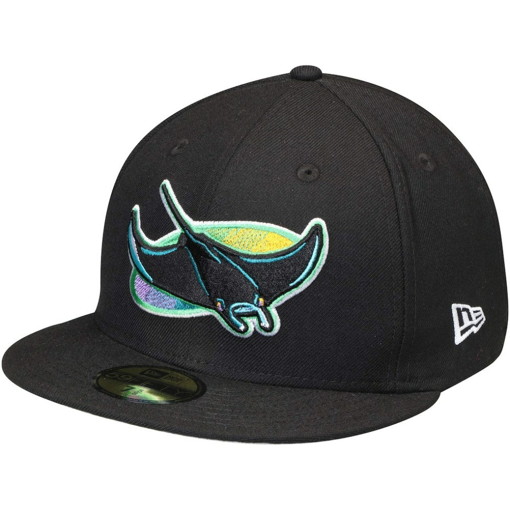 Tampa Bay Rays New Era Cooperstown Collection Wool 59FIFTY Fitted Hat - Black Hats