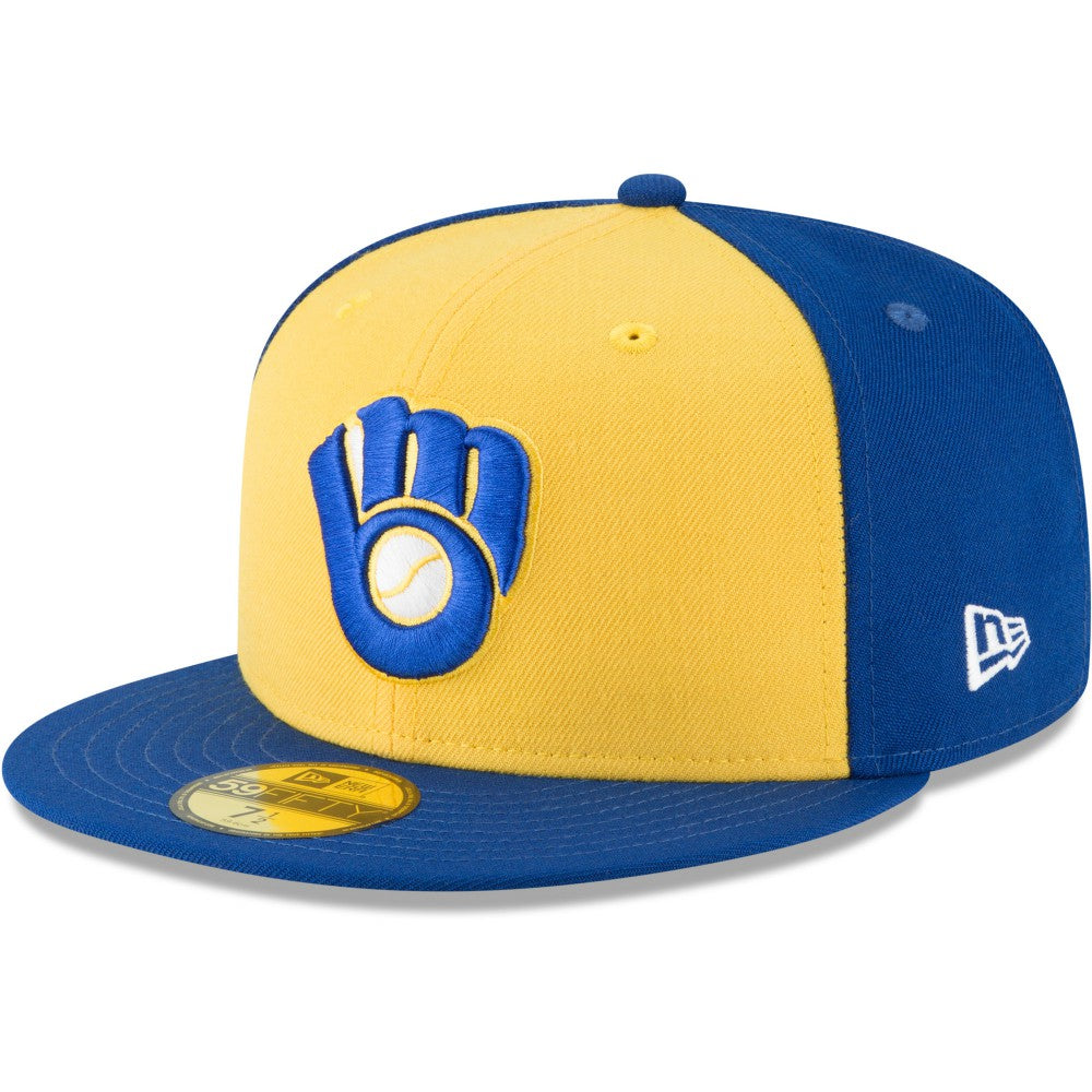 Milwaukee Brewers New Era Cooperstown Collection Wool 59FIFTY Fitted Hat - Yellow Hats