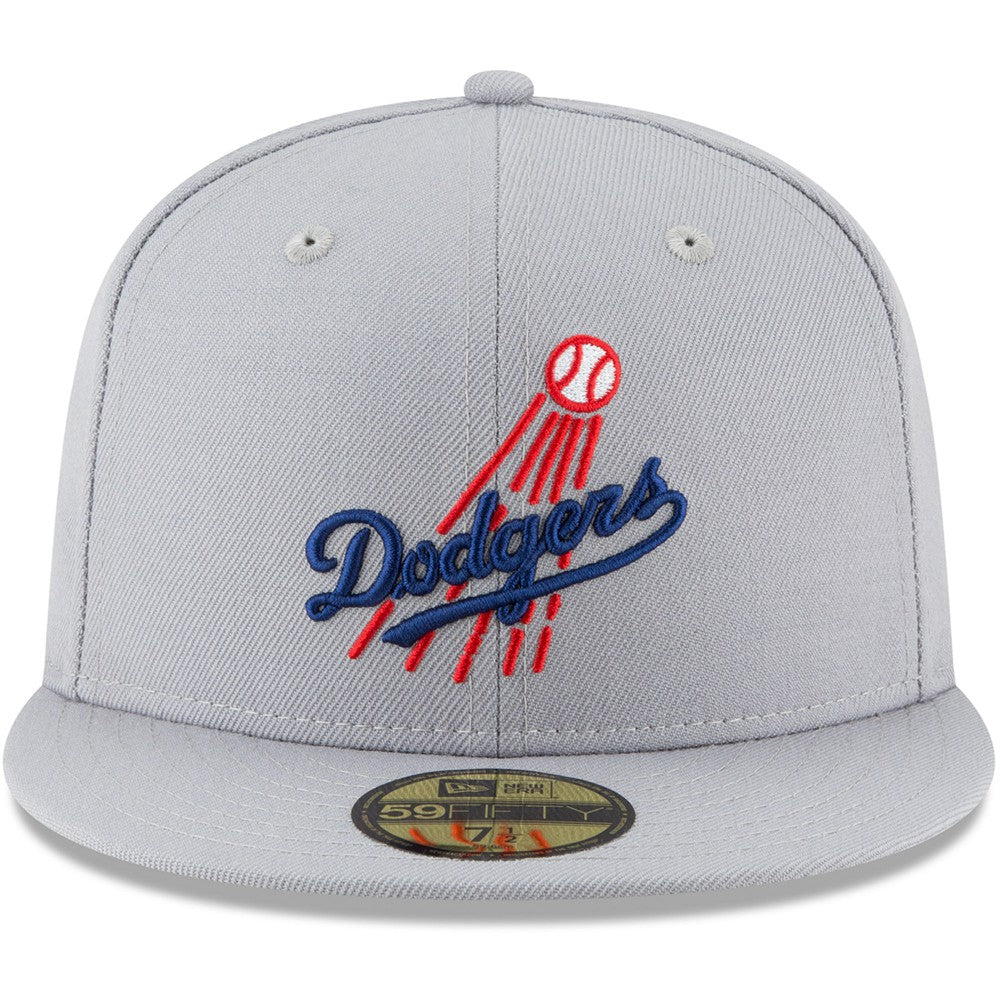 Los Angeles Dodgers New Era Cooperstown Collection Wool 59FIFTY Fitted Hat - Gray Hats
