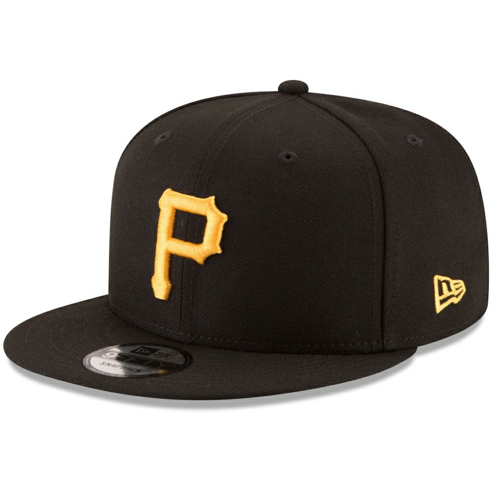 Pittsburgh Pirates New Era Team Color 9FIFTY Snapback Hat - Black Hats