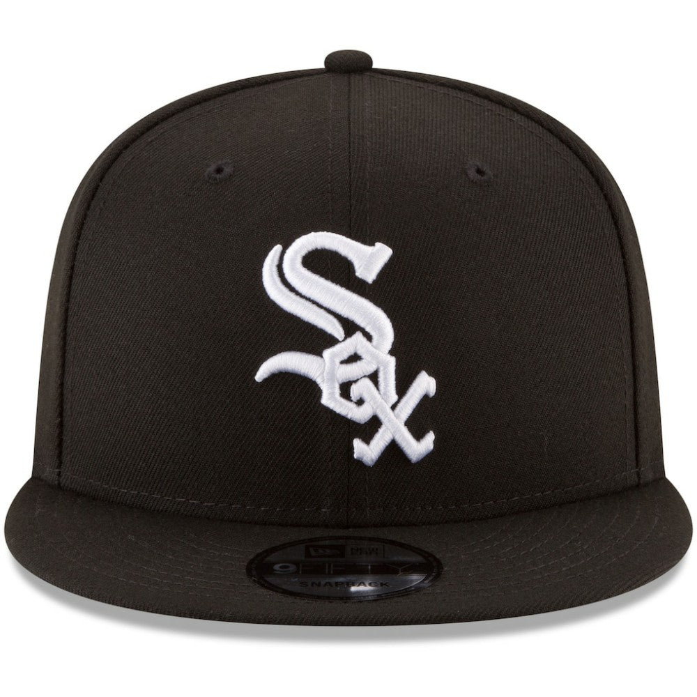 Chicago White Sox New Era Team Color 9FIFTY Snapback Hat - Black Hats