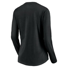 Pittsburgh Pirates Women's Cooperstown Collection Wahconah Long Sleeve V-Neck T-Shirt - Black T-shirts