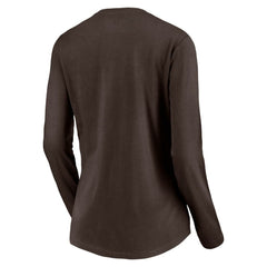 San Diego Padres Women's Cooperstown Collection Wahconah Long Sleeve V-Neck T-Shirt - Brown T-shirts