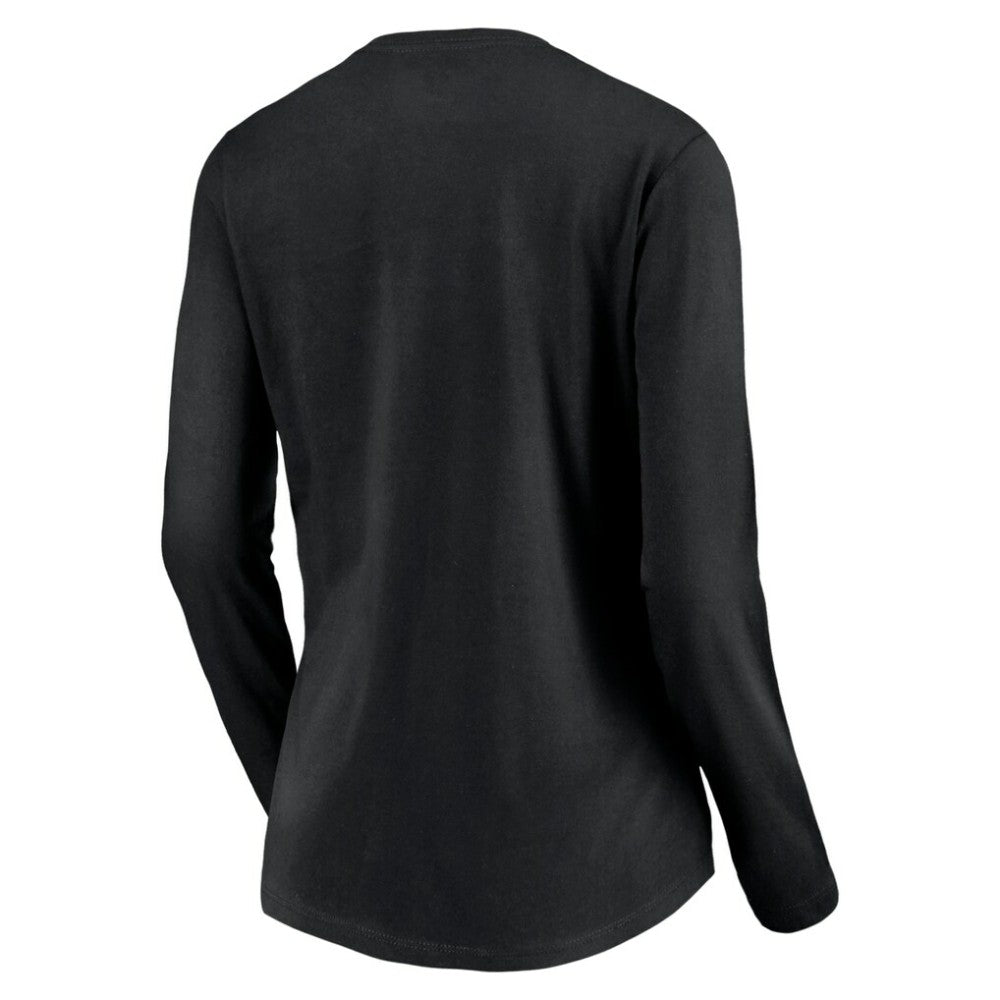 Tampa Bay Rays Women's Cooperstown Collection Wahconah Long Sleeve V-Neck T-Shirt - Black T-shirts