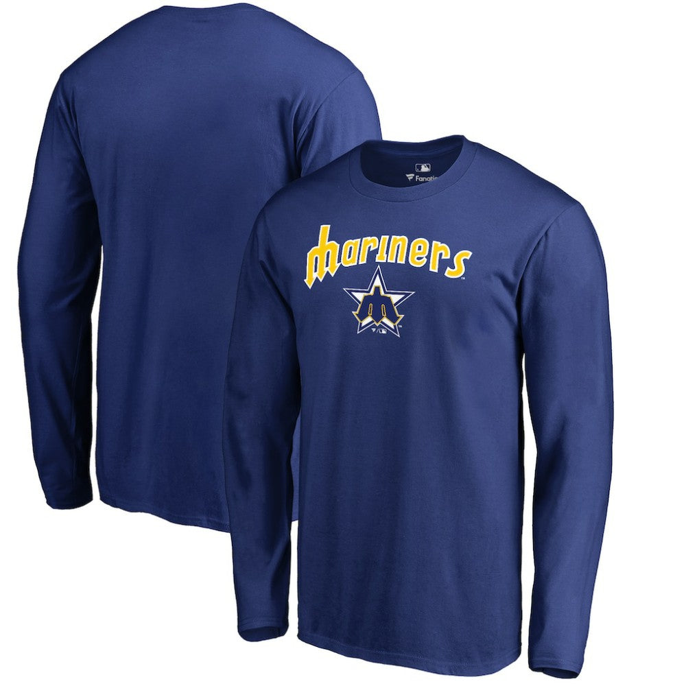 Seattle Mariners Cooperstown Collection Wahconah Long Sleeve T-Shirt - Royal T-shirts
