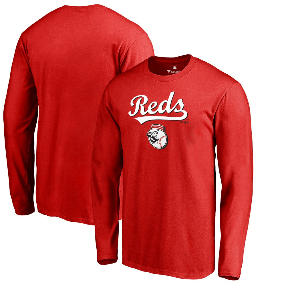 Cincinnati Reds Team Lockup Long Sleeve T-Shirt - Red T-shirts