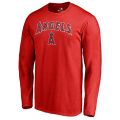 Los Angeles Angels Team Lockup Long Sleeve T-Shirt - Red T-shirts