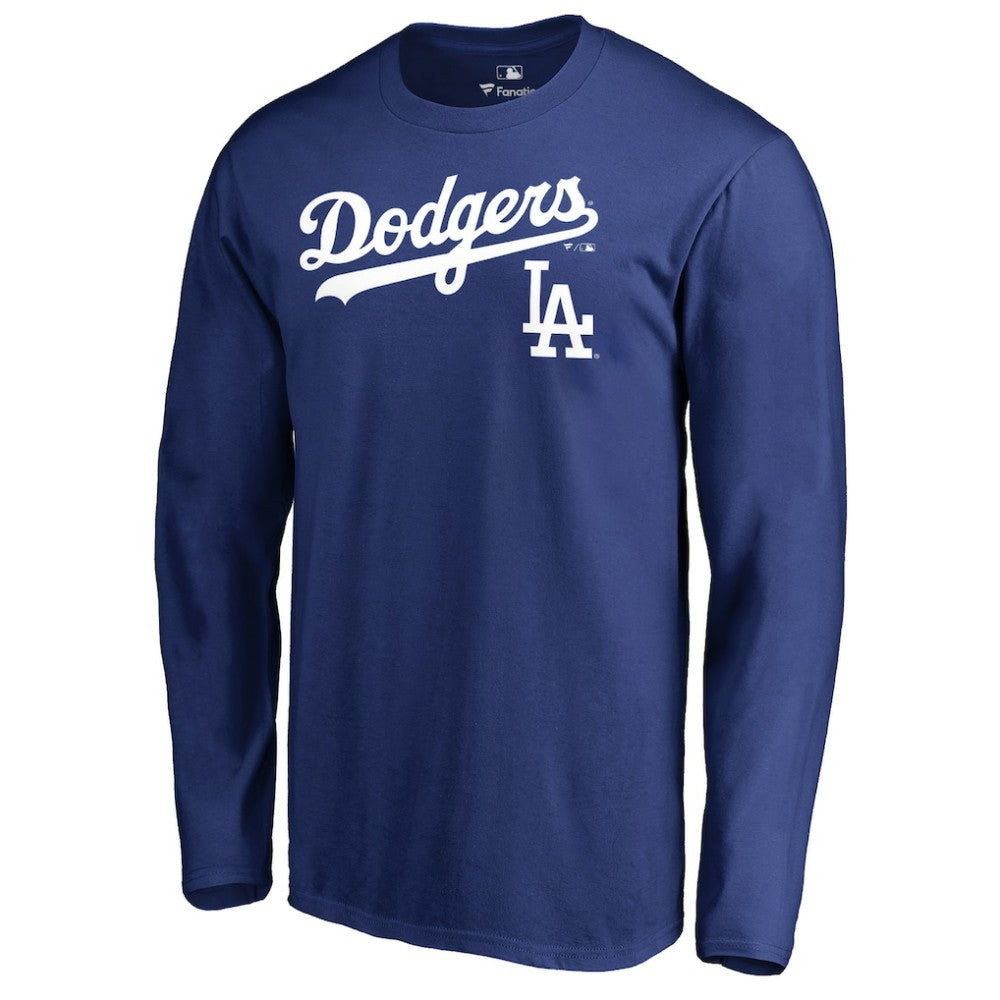 Los Angeles Dodgers Team Lockup Long Sleeve T-Shirt - Royal T-shirts