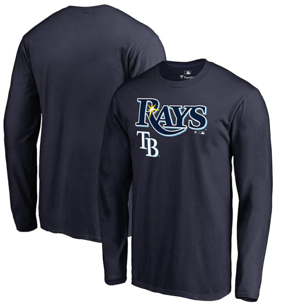 Tampa Bay Rays Team Lockup Long Sleeve T-Shirt - Navy T-shirts