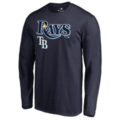 Tampa Bay Rays Team Lockup Long Sleeve T-Shirt - Navy T-shirts