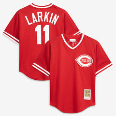 Barry Larkin Cincinnati Reds Mitchell & Ness Authentic Batting Practice Jersey - Red Jerseys
