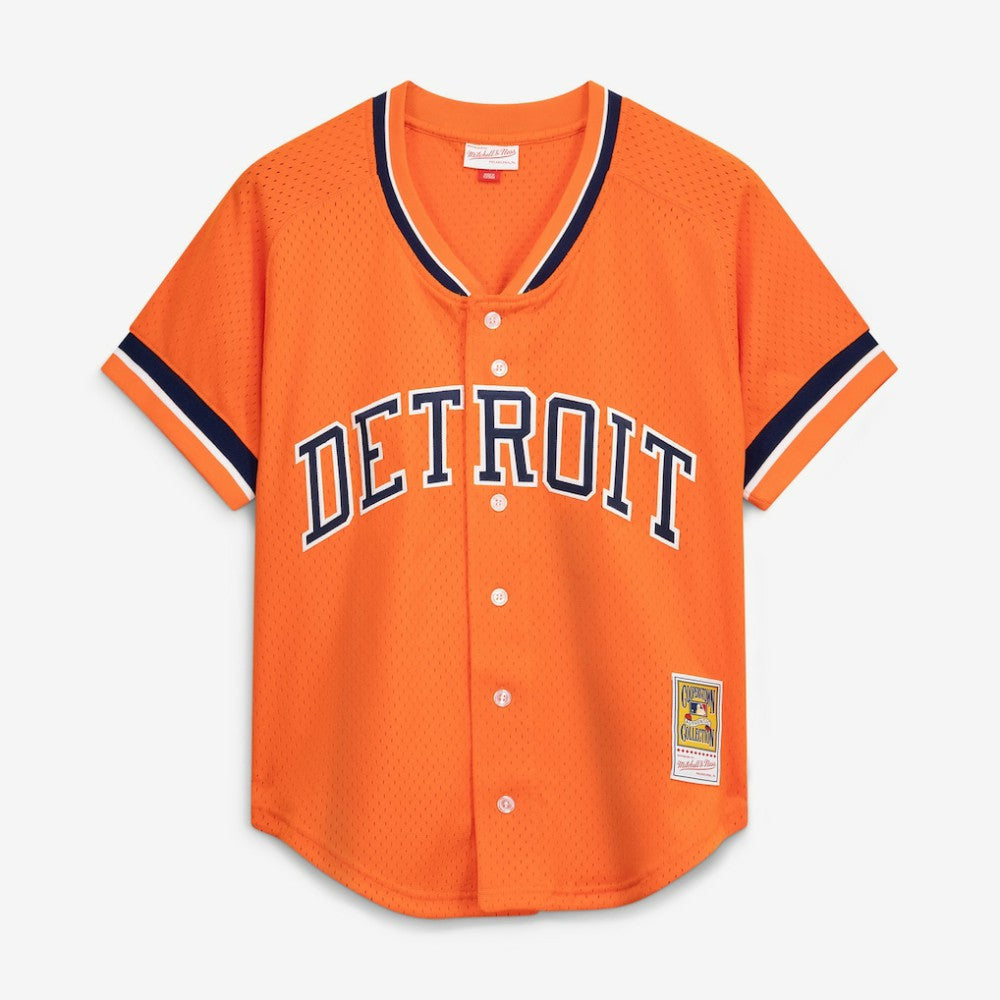 Kirk Gibson Detroit Tigers Mitchell & Ness Cooperstown Collection Mesh Batting Practice Button-Up Jersey - Orange Jerseys