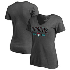 Arizona Diamondbacks Women's Hometown Collection Snakeskin V-Neck T-Shirt - Heathered Gray T-shirts