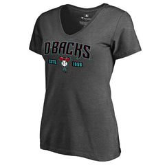 Arizona Diamondbacks Women's Hometown Collection Snakeskin V-Neck T-Shirt - Heathered Gray T-shirts