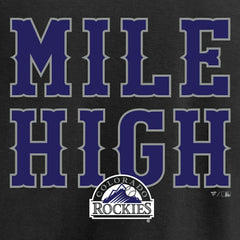 Colorado Rockies Women's Hometown Collection Mile High V-Neck T-Shirt - Black T-shirts