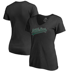 Athletics Women's Hometown Collection Turn Back The Clock V-Neck T-Shirt - Black T-shirts