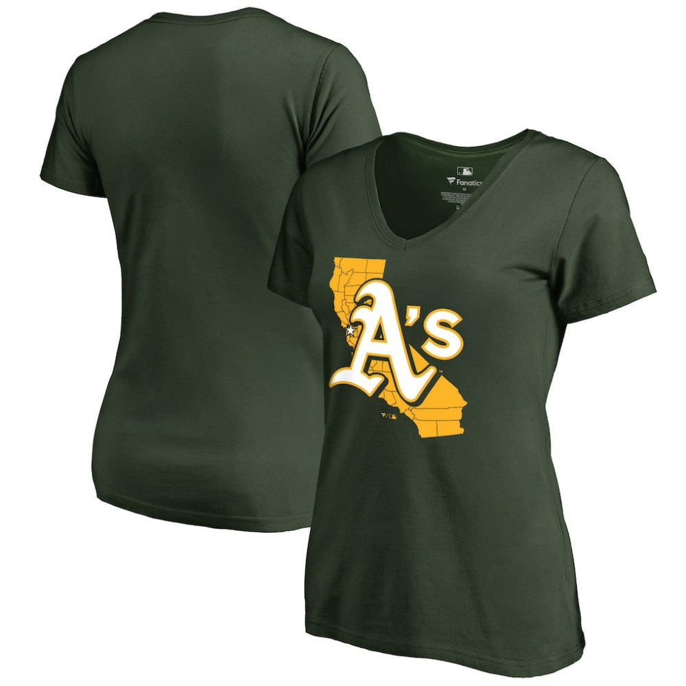 Athletics Women's Hometown Collection The Big O V-Neck T-Shirt - Green T-shirts