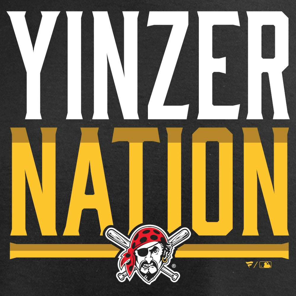 Pittsburgh Pirates Women's Hometown Collection Yinzer Nation V-Neck T-Shirt - Black T-shirts