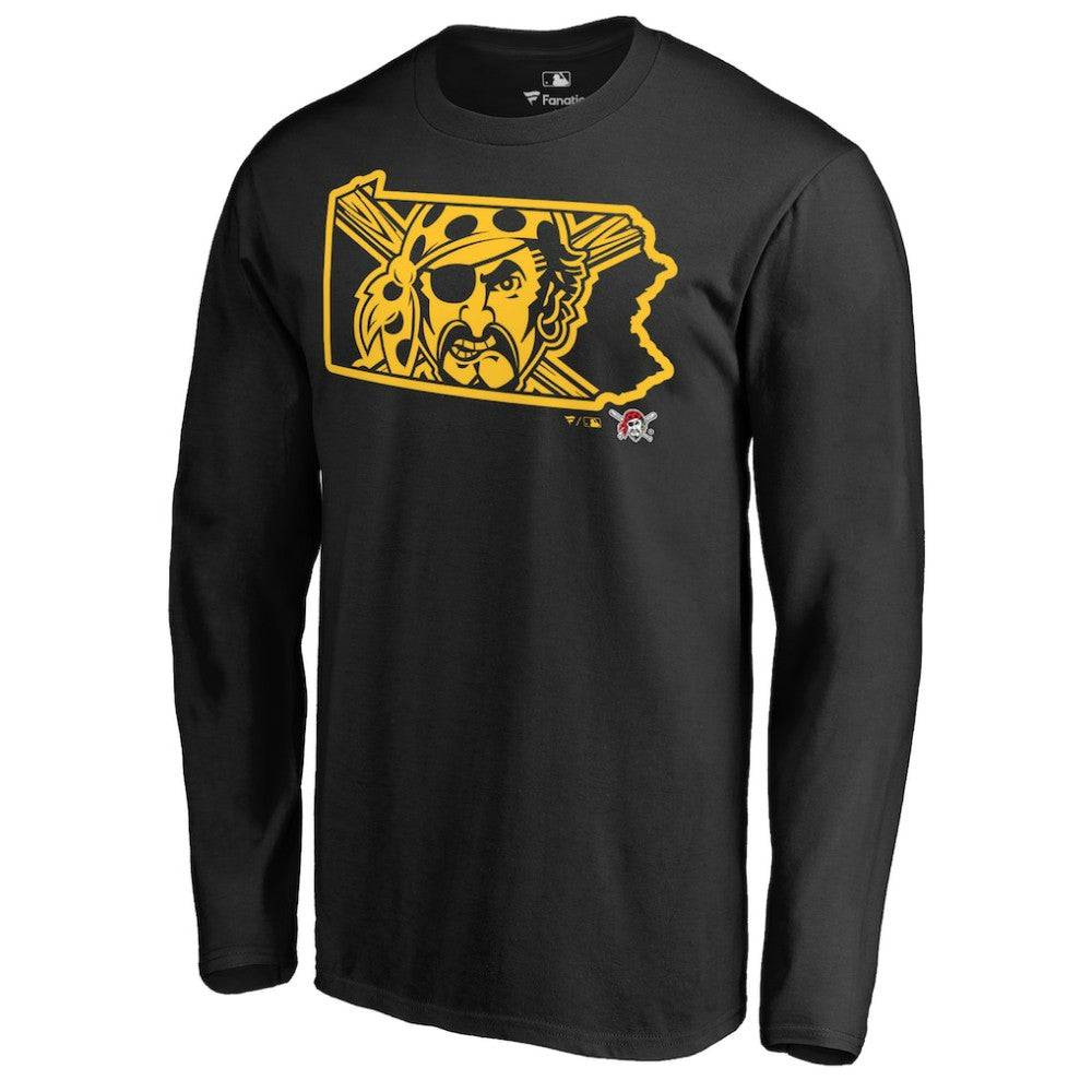 Pittsburgh Pirates Hometown Collection Bucco State Long Sleeve T-Shirt - Black T-shirts