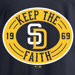 San Diego Padres Hometown Collection Keep the Faith Long Sleeve T-Shirt - Navy T-shirts