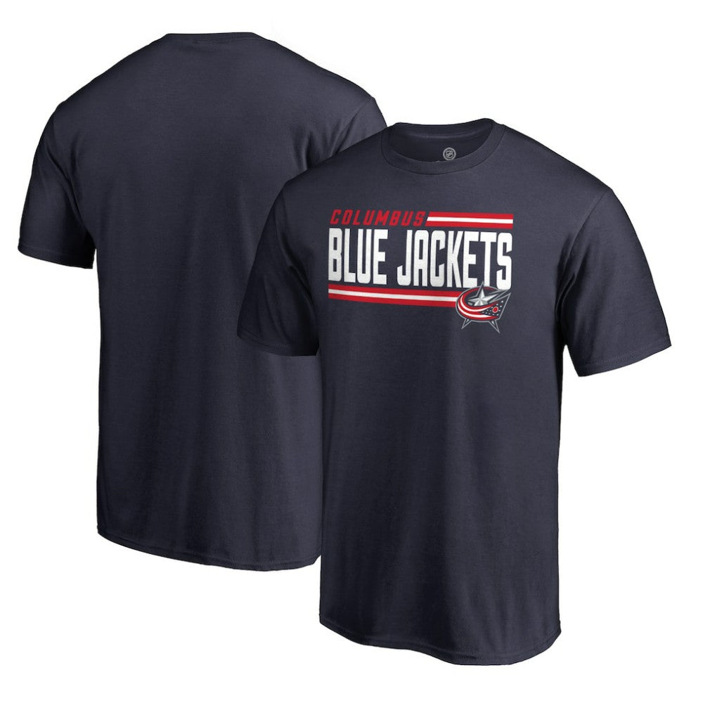 Columbus Blue Jackets Iconic Collection On Side Stripe T-Shirt - Navy | US 2999575