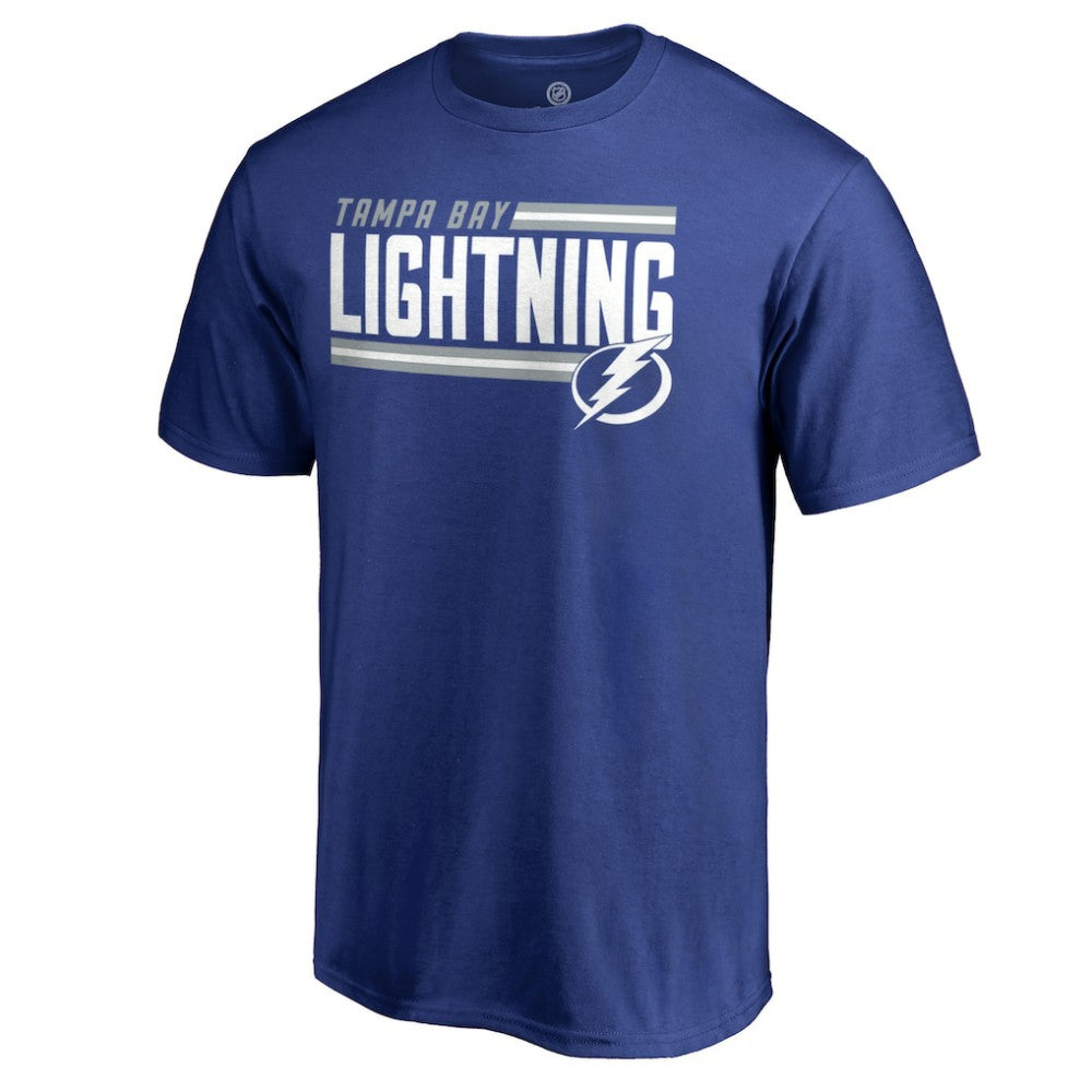 Tampa Bay Lightning Iconic Collection On Side Stripe T-Shirt - Blue | US 2999592