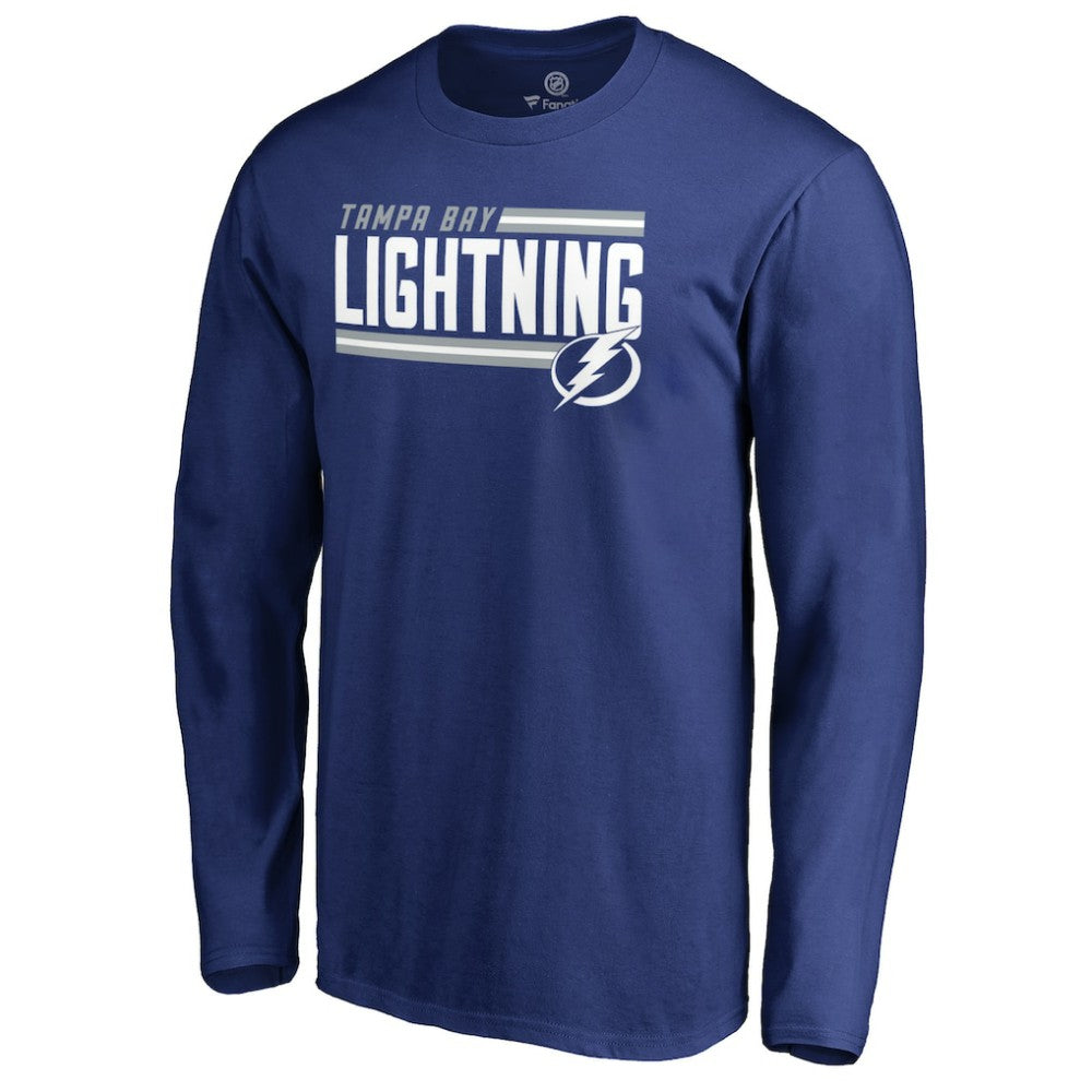 Tampa Bay Lightning Iconic Collection On Side Stripe Long Sleeve T-Shirt - Blue | US 2999681