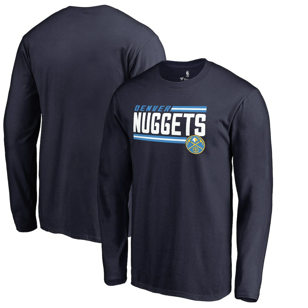 Denver Nuggets Onside Stripe Long Sleeve T-Shirt Navy