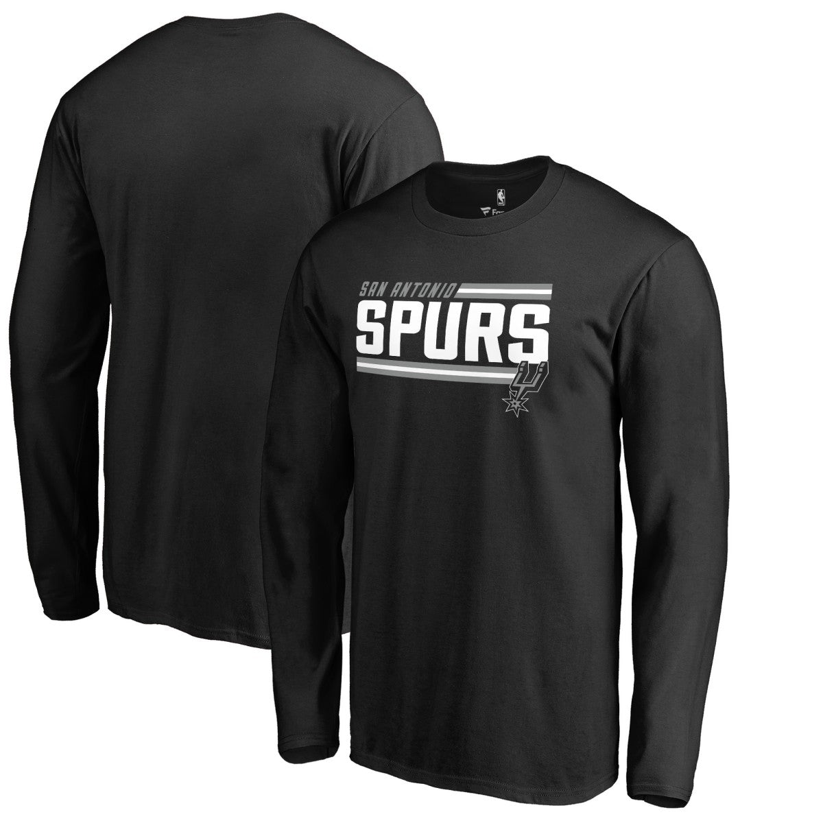 San Antonio Spurs Onside Stripe Long Sleeve T-Shirt Black