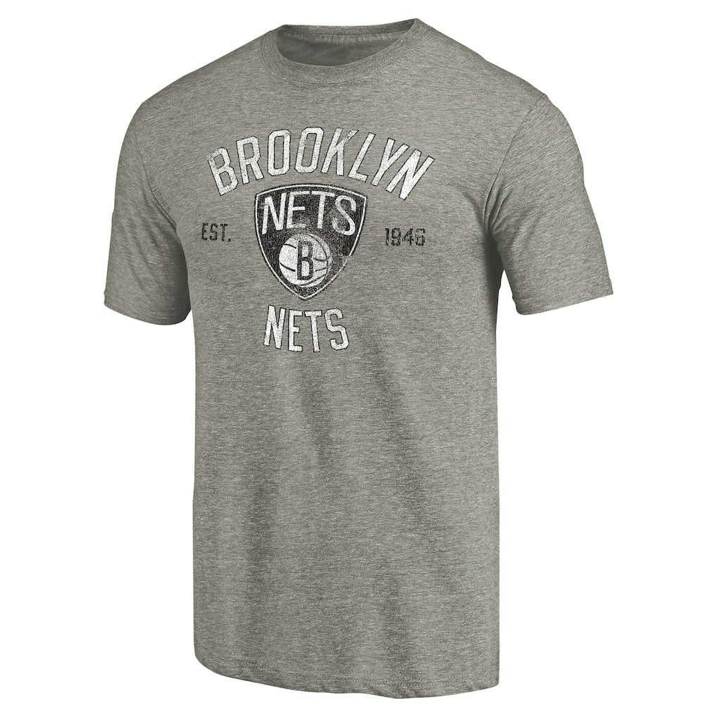 Brooklyn Nets Team Heritage Tri-Blend T-Shirt Gray outlet