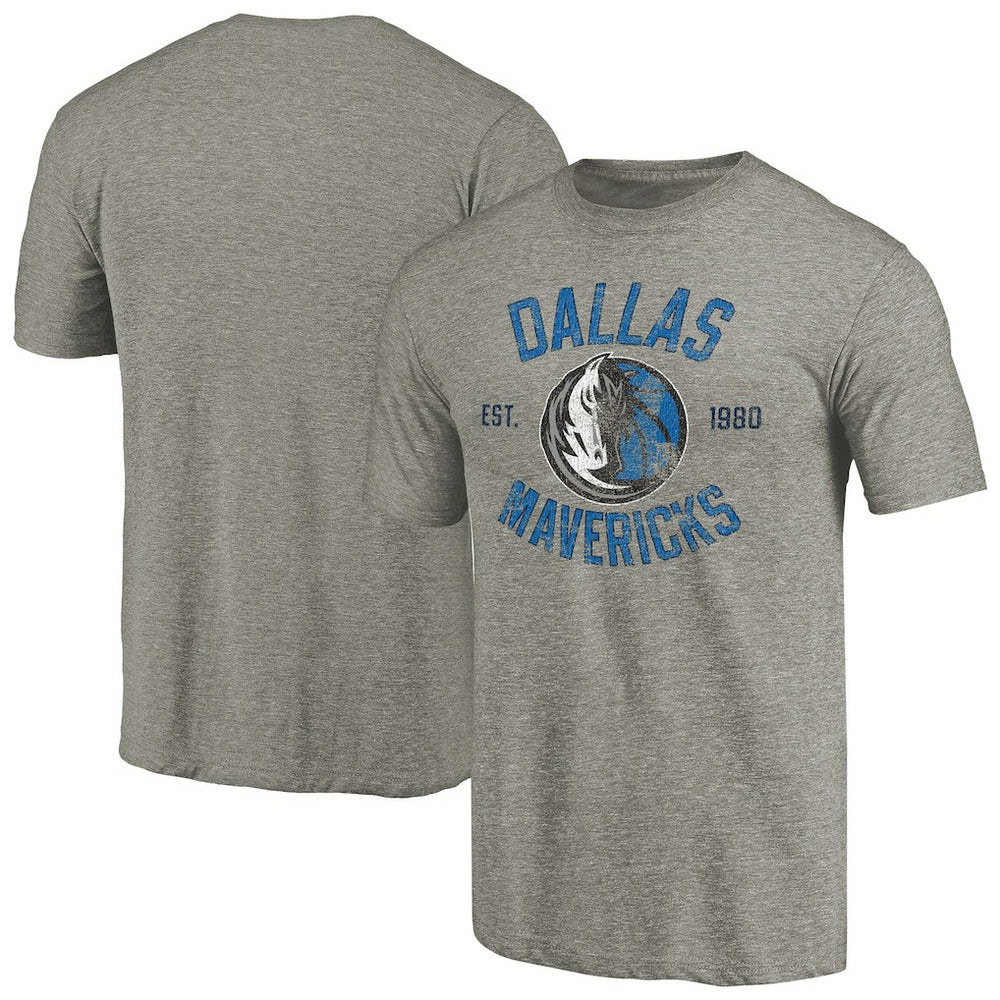 Dallas Mavericks Team Heritage Tri-Blend T-Shirt Gray