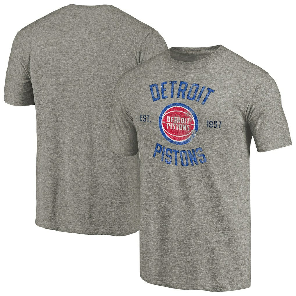 Detroit Pistons Team Heritage Tri-Blend T-Shirt Gray outlet