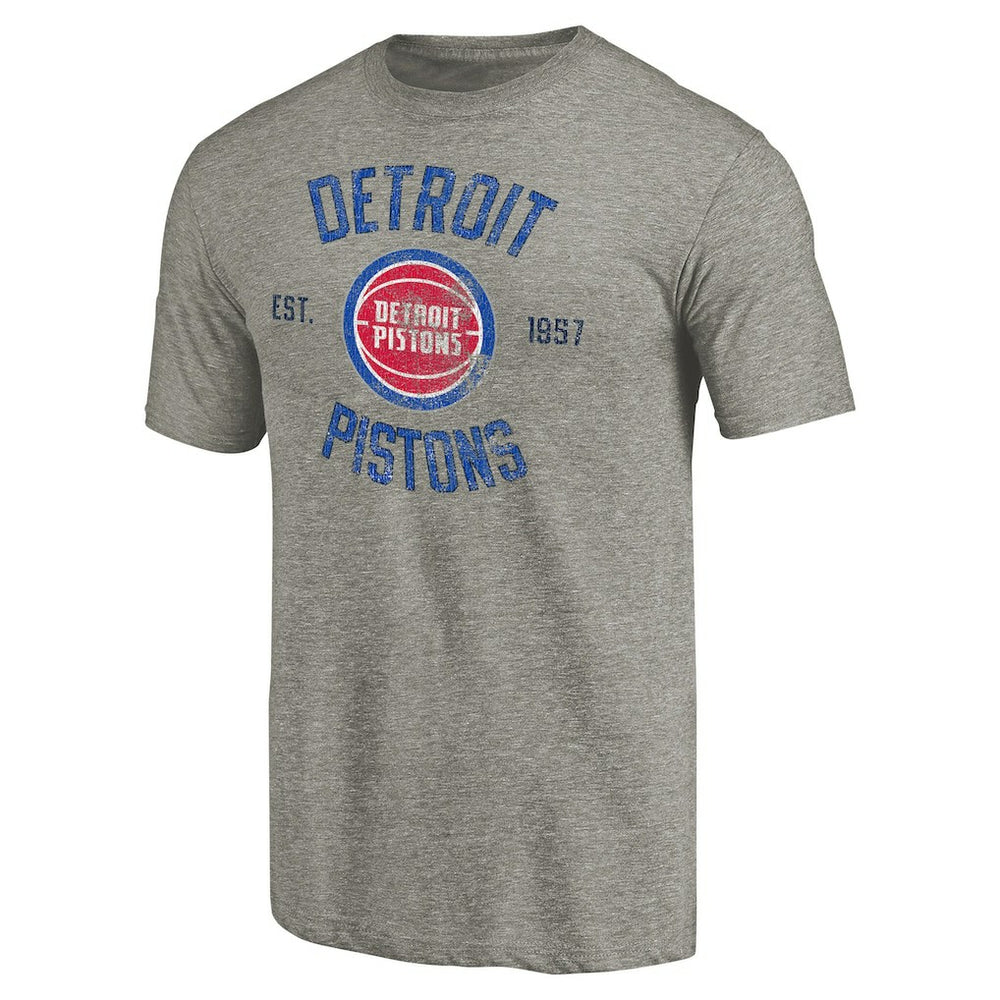 Detroit Pistons Team Heritage Tri-Blend T-Shirt Gray outlet