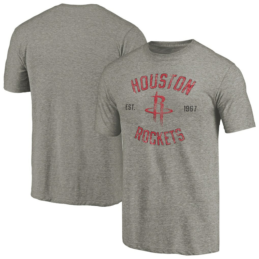 Houston Rockets Team Heritage Tri-Blend T-Shirt Gray