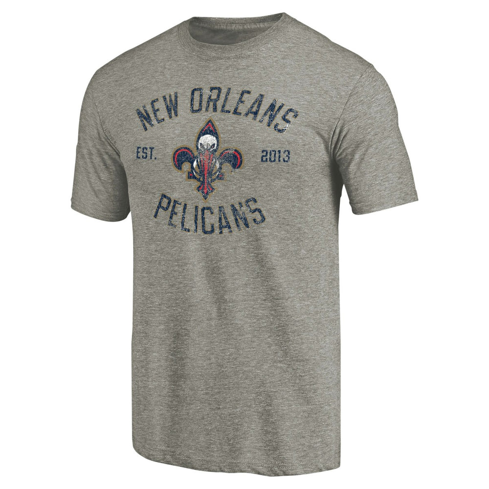 New Orleans Pelicans Team Heritage Tri-Blend T-Shirt Gray