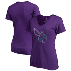 Charlotte Hornets Women's X-Ray Slim Fit V-Neck T-Shirt Purple