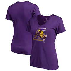 Los Angeles Lakers Women's X-Ray Slim Fit V-Neck T-Shirt Purple