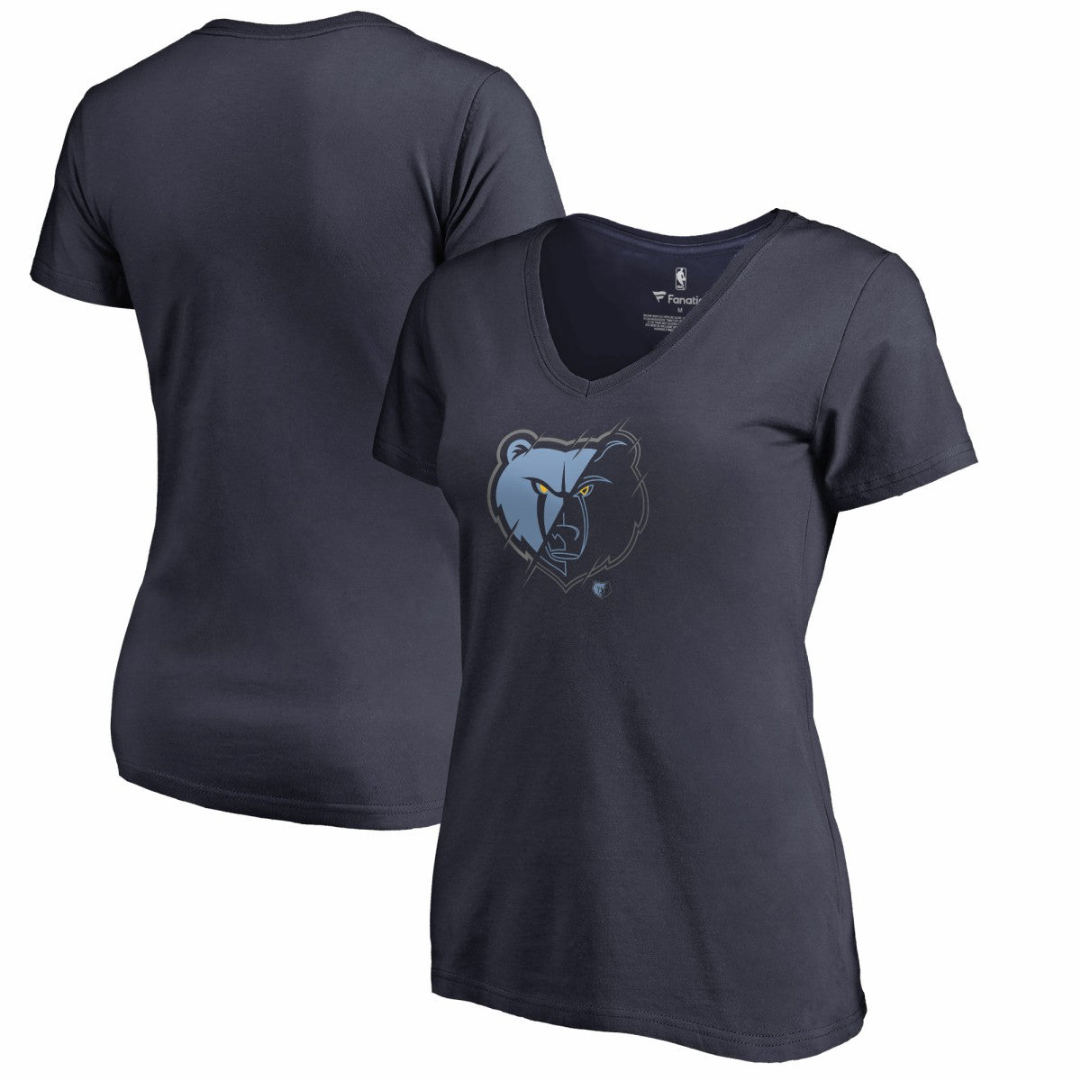 Memphis Grizzlies Women's X-Ray Slim Fit V-Neck T-Shirt Navy
