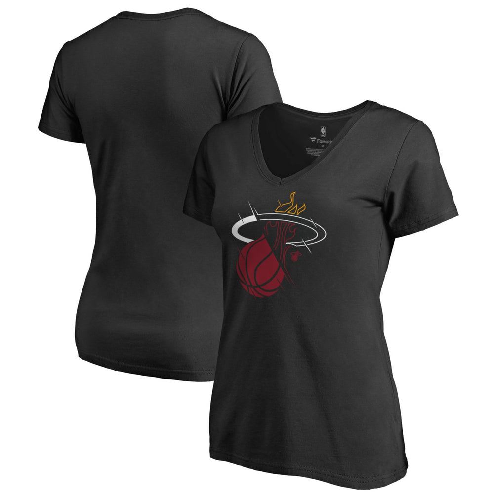 Miami Heat Women's X-Ray Slim Fit V-Neck T-Shirt Black