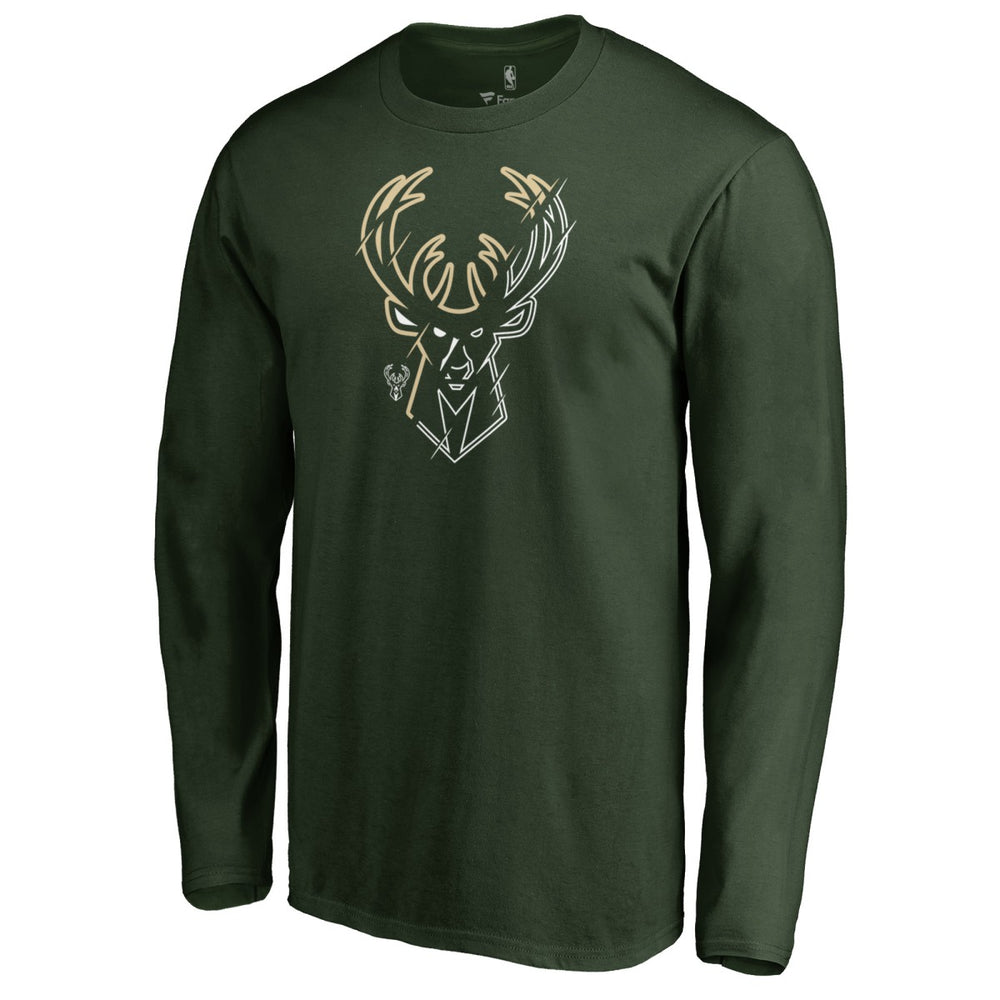 Milwaukee Bucks X-Ray Long Sleeve T-Shirt Green outlet