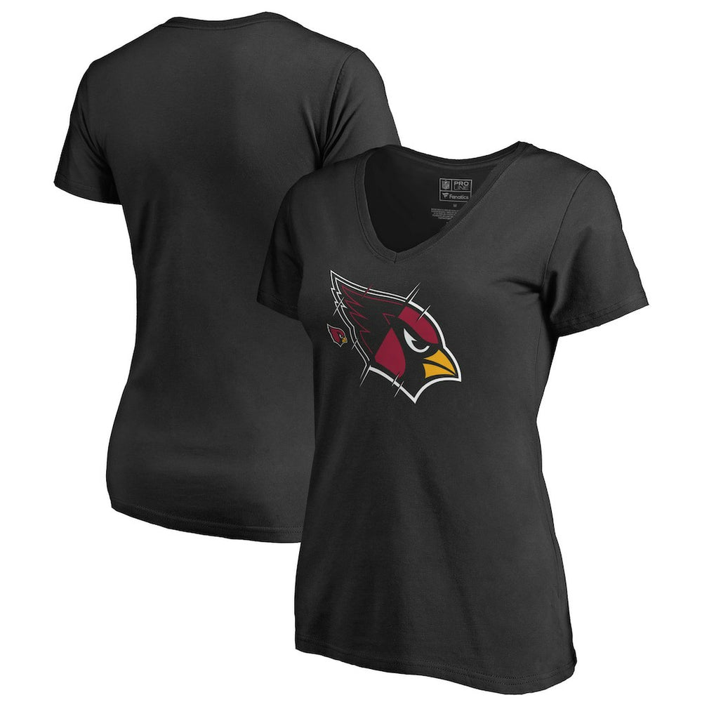 Arizona Cardinals Women's X-Ray Slim Fit V-Neck T-Shirt - Black T-shirts