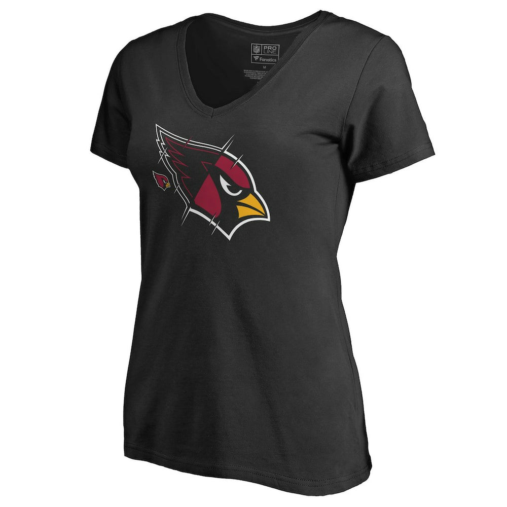 Arizona Cardinals Women's X-Ray Slim Fit V-Neck T-Shirt - Black T-shirts