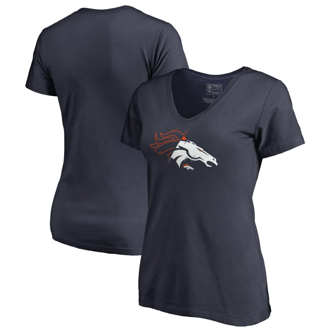 Denver Broncos Women's X-Ray V-Neck T-Shirt - Navy T-shirts