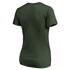Green Bay Packers Women's X-Ray Slim Fit V-Neck T-Shirt - Green T-shirts