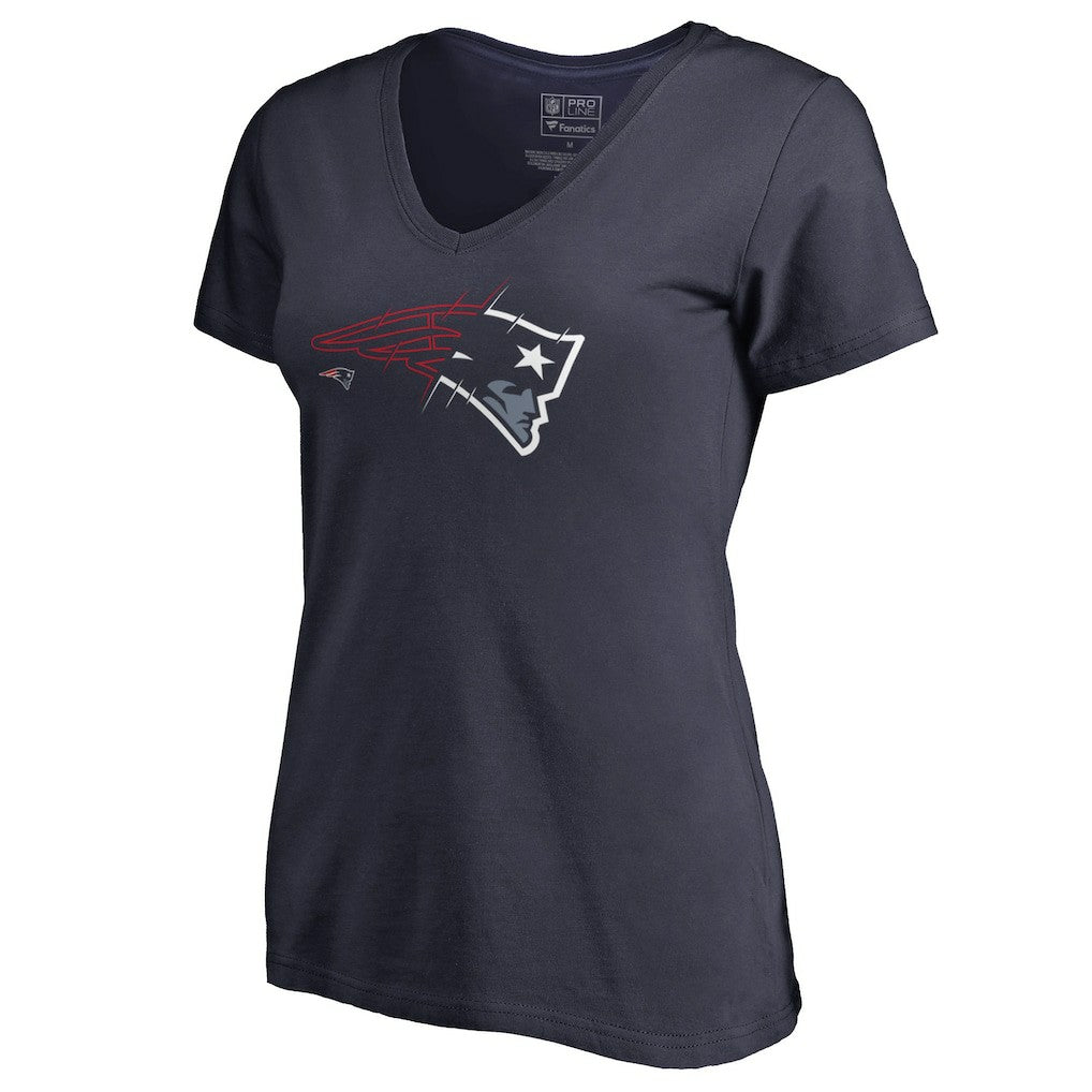 New England Patriots Women's X-Ray V-Neck T-Shirt - Navy T-shirts