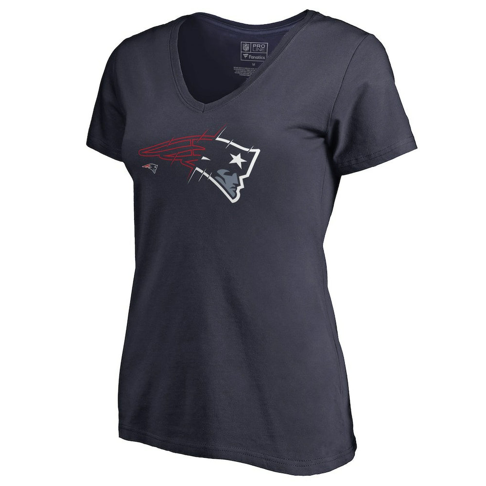 New England Patriots Women's X-Ray V-Neck T-Shirt - Navy T-shirts